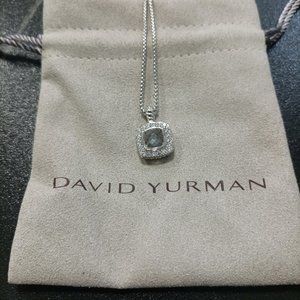 💖David Yurman💖 Petite Albion Pendant Necklace in Silver with White Topaz